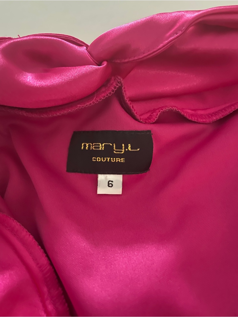Vintage Mary L Couture Magenta Cutout Back Dress | Size 6 | Made in USA - Picture 6 of 12